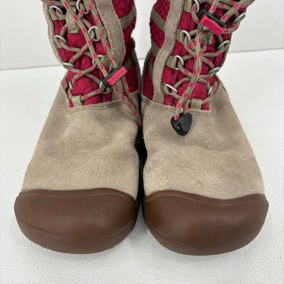 Keen Wapato Waterproof Suede Leather Boots Faux Fur Beige Pink Girl's Size 3 - Picture 5 of 9